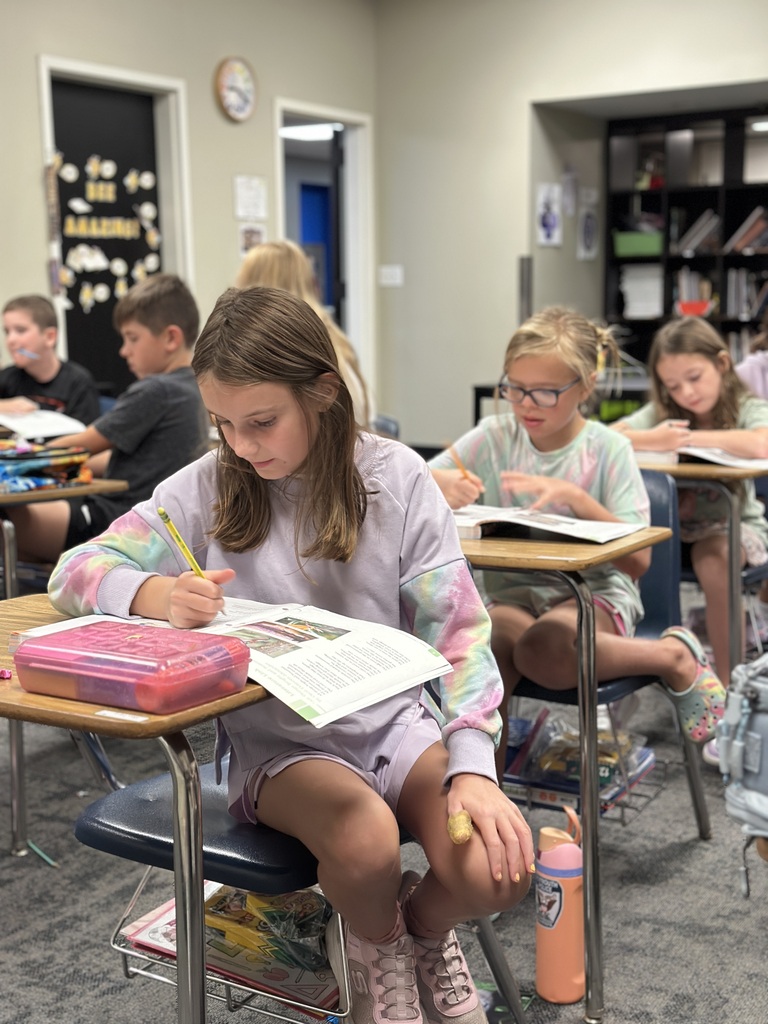 students working at their desk