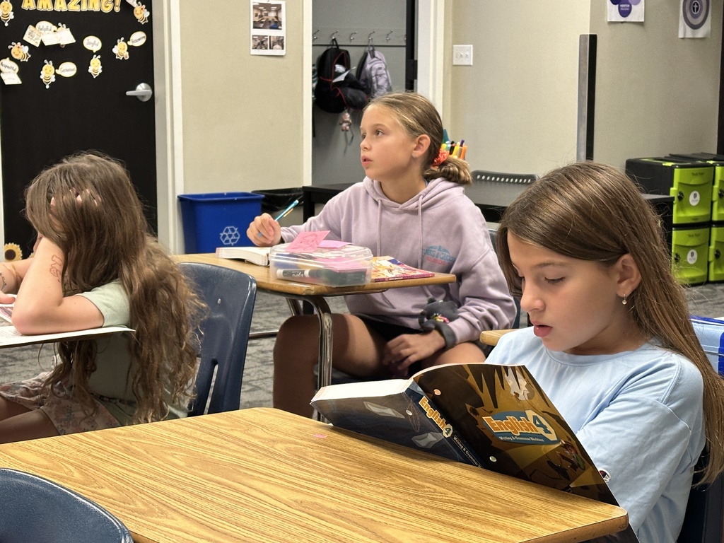 students working at their desk