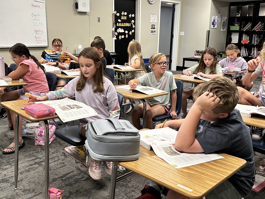 students working at their desk