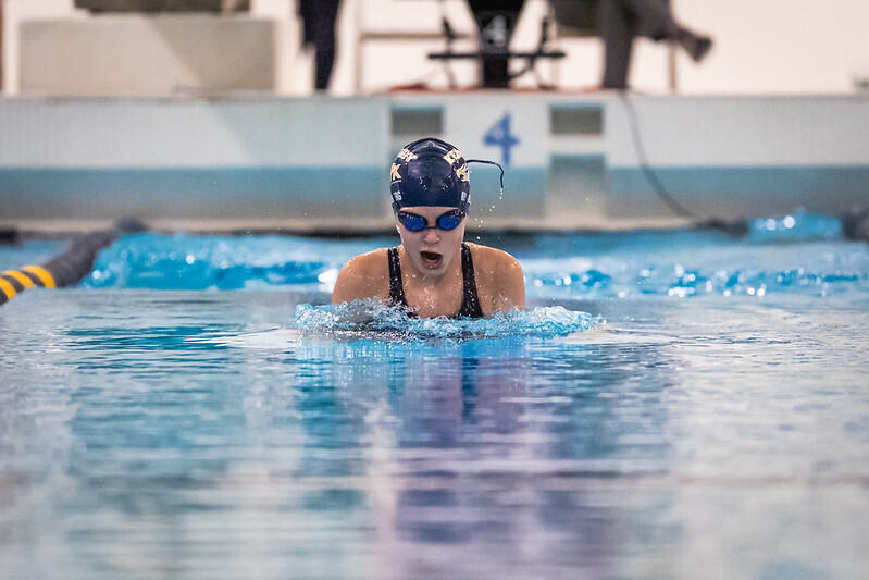 female swimming competitively