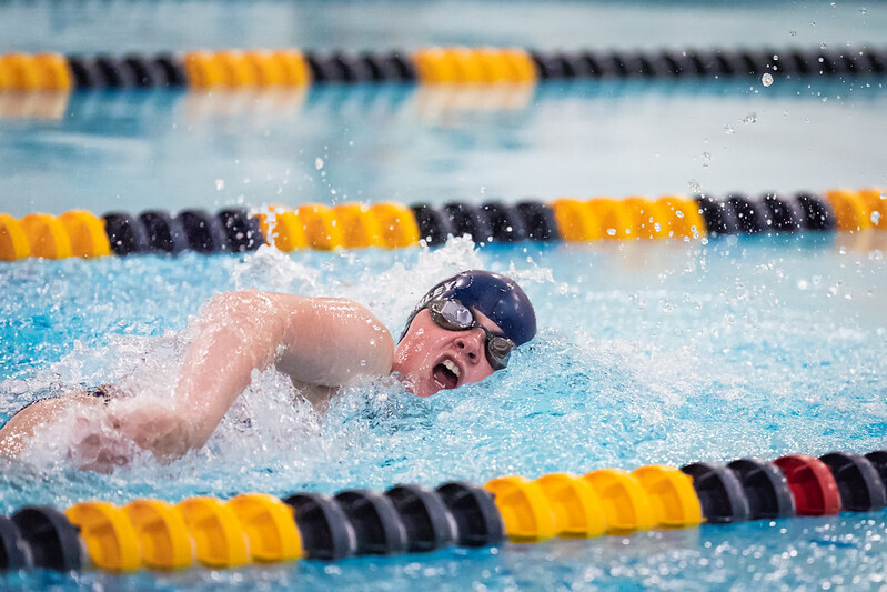 female swimming competitively