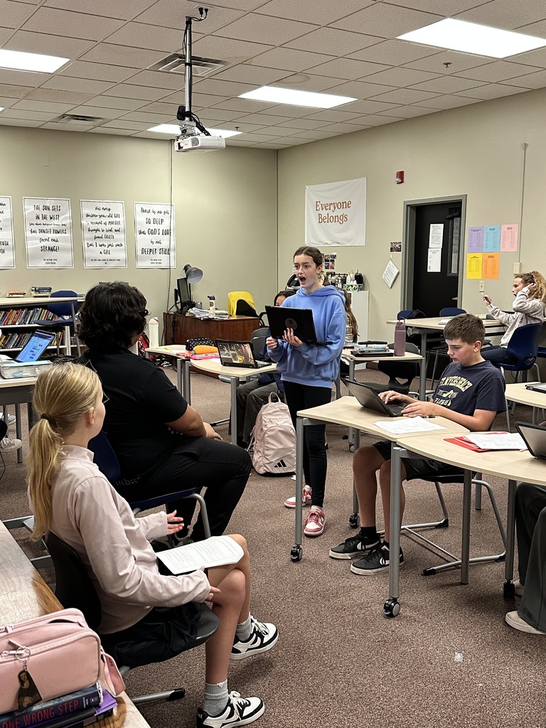 student "on trial" in a classroom activity