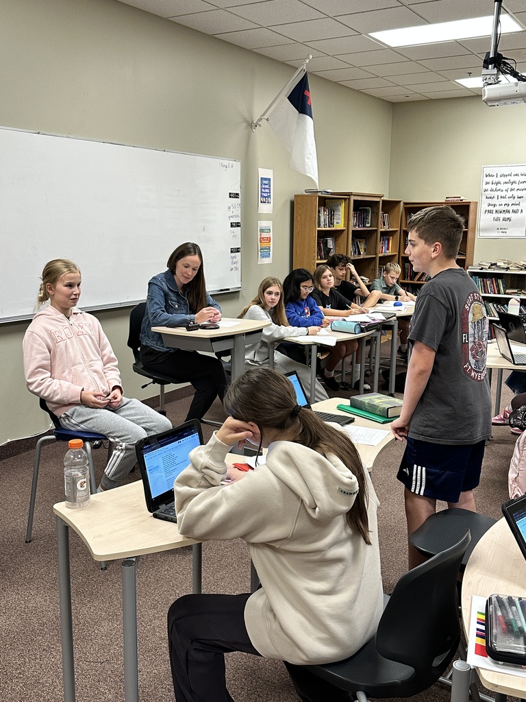 student "on trial" in a classroom activity