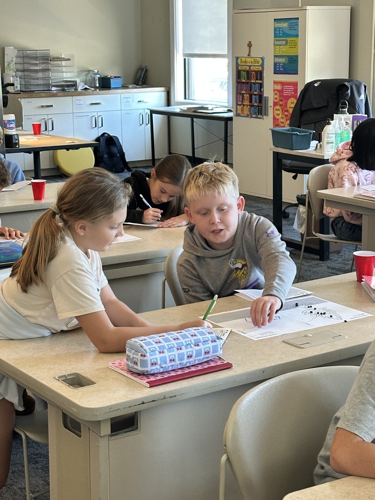 students working in pairs at their desks