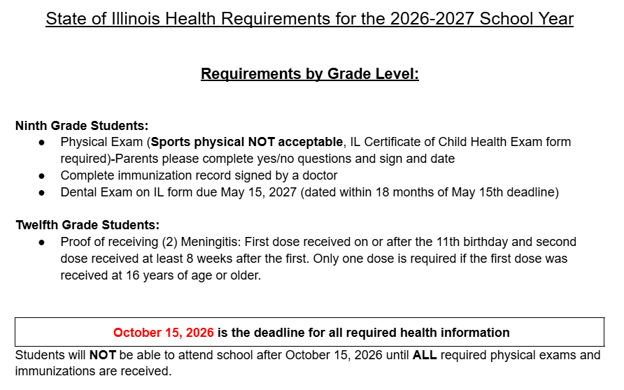 Health Requirements