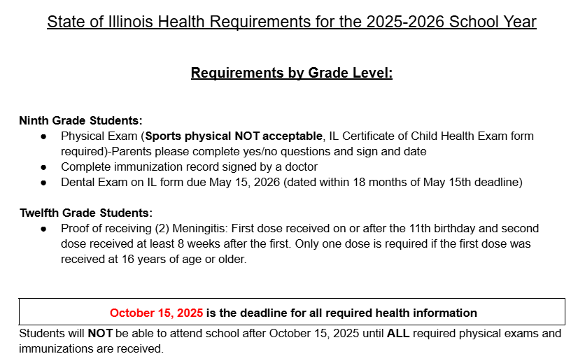 Health Requirements