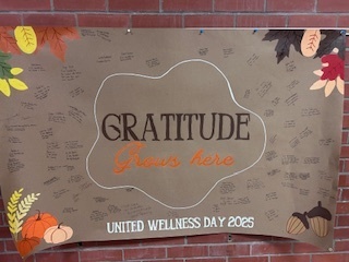 Our Gratitude poster, courtesy of Lainey Butler.