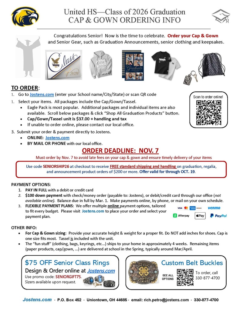 Cap & Gown Ordering Info
