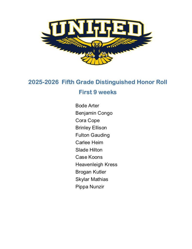 5th Grade Dist. Honor Roll