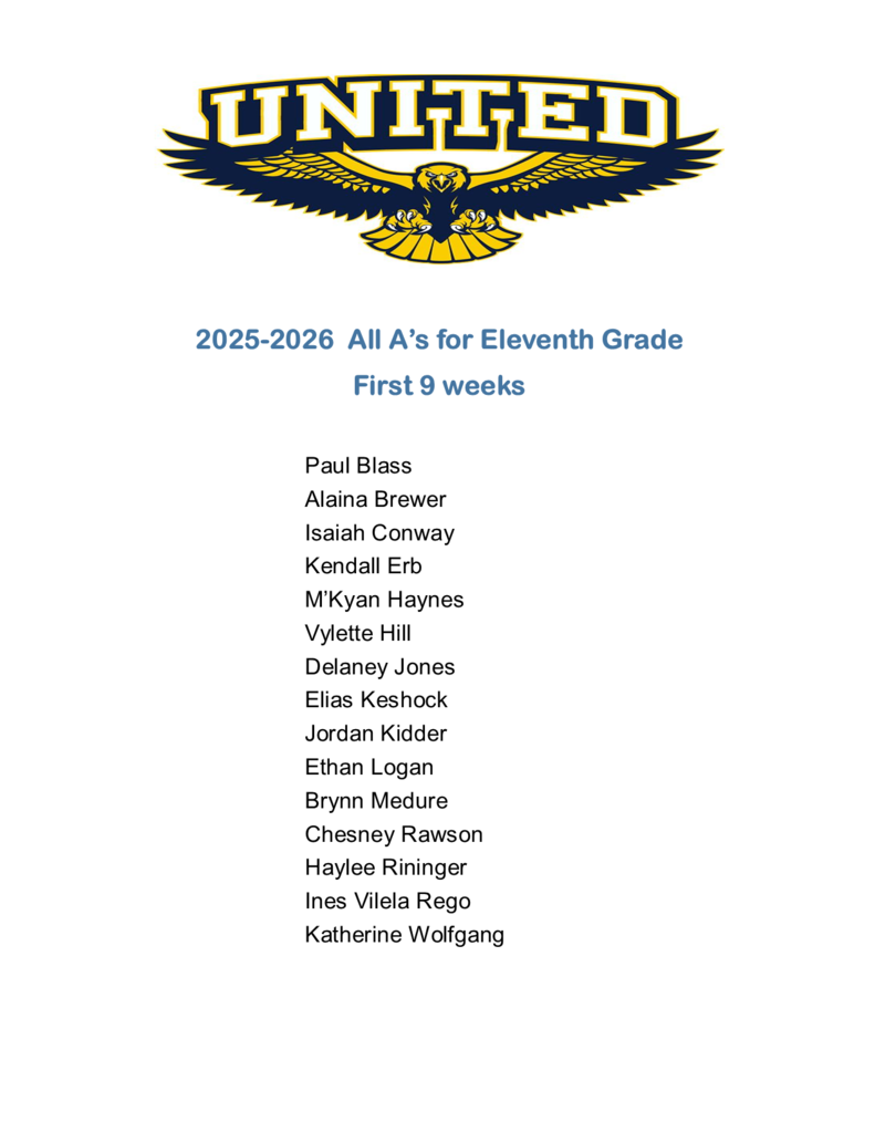 11th Grade All A's