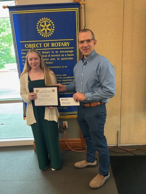 Congratulations to Lauren Painter for being recognized as the Salem Rotary Student of the Month for May!