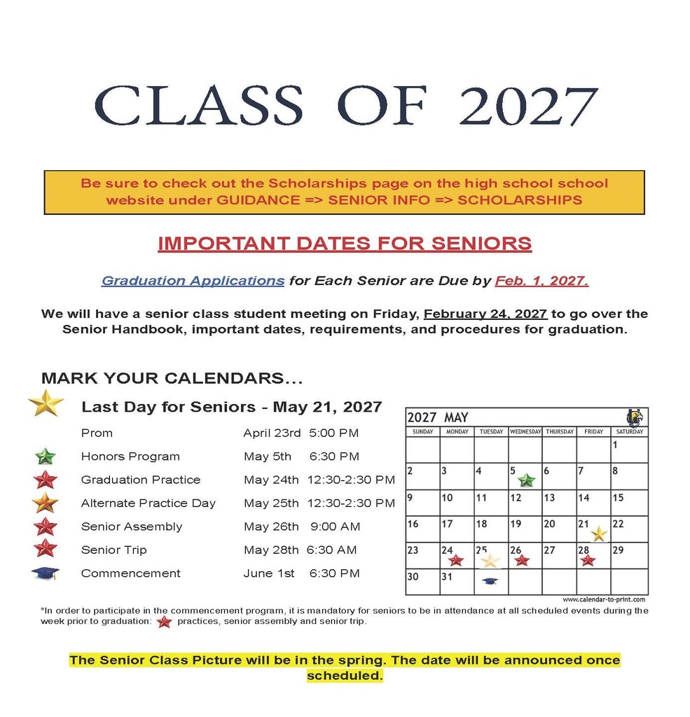 Class of 2027 - Important Dates for Seniors