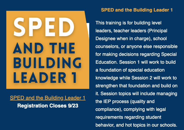 SPED & the Building Leader 1