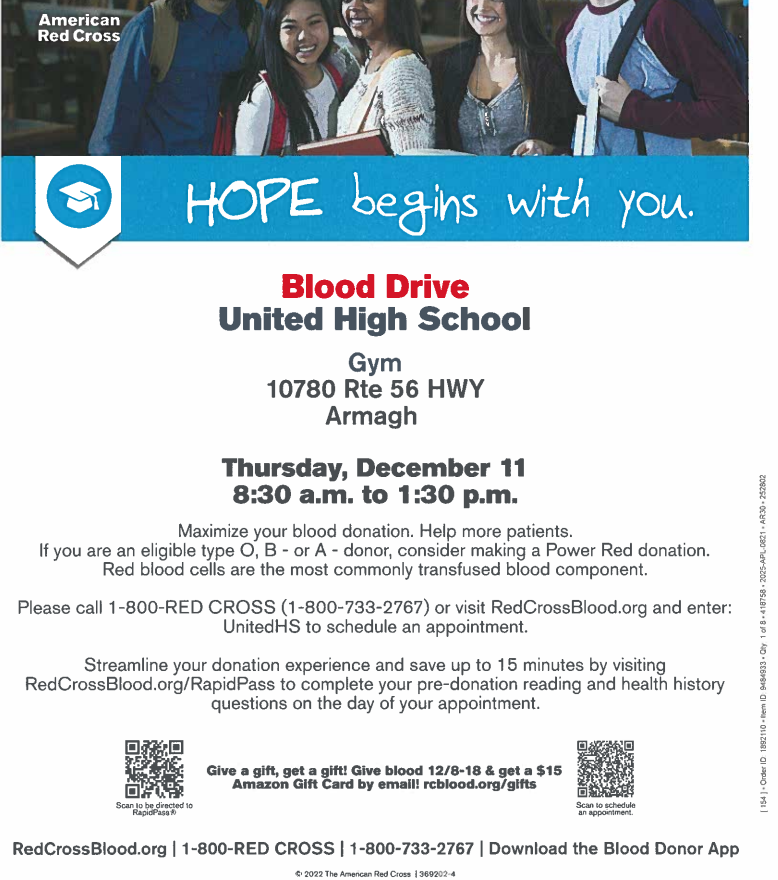 United High School Blood Drive