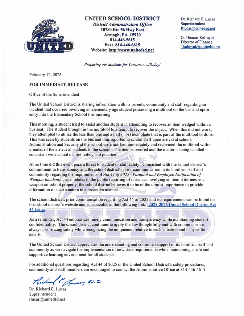 USD Act 44 Notification 02.12.26