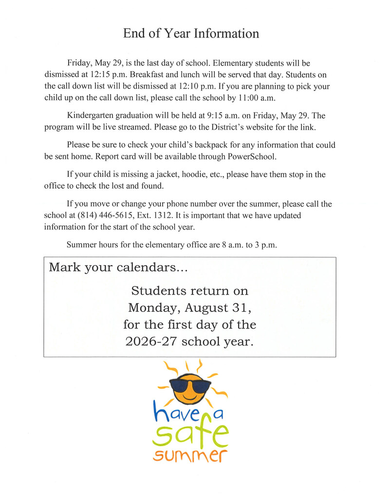 End of  Year Info