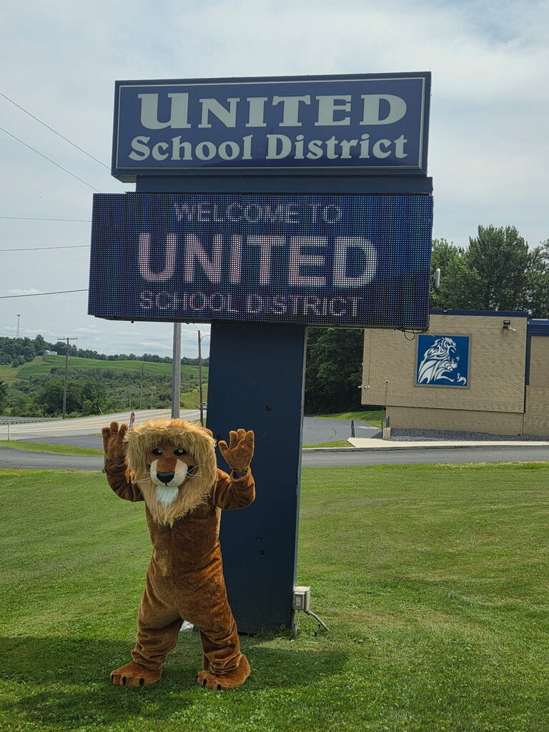 Lion with marquee