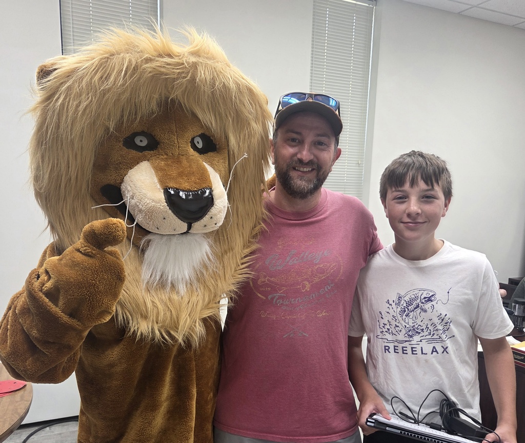 Lion with Mr. Manning