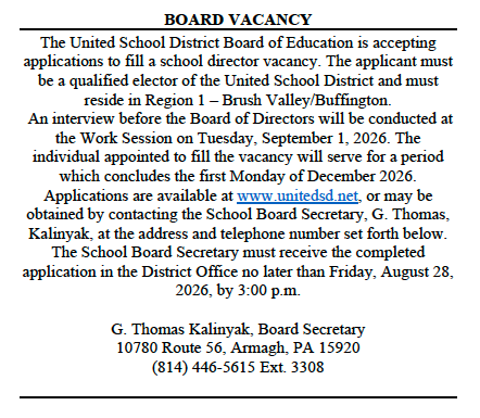Board Member Vacancy