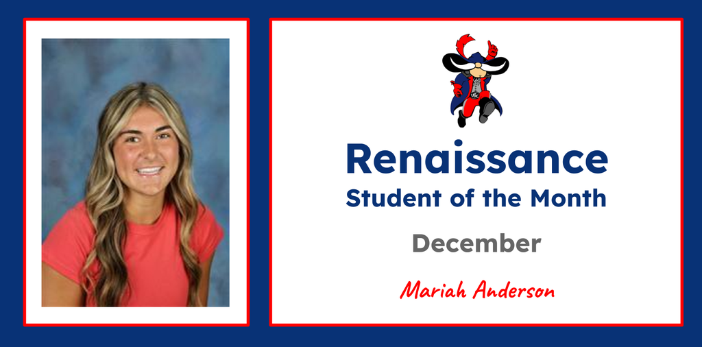 Student of the Month Mariah Anderson