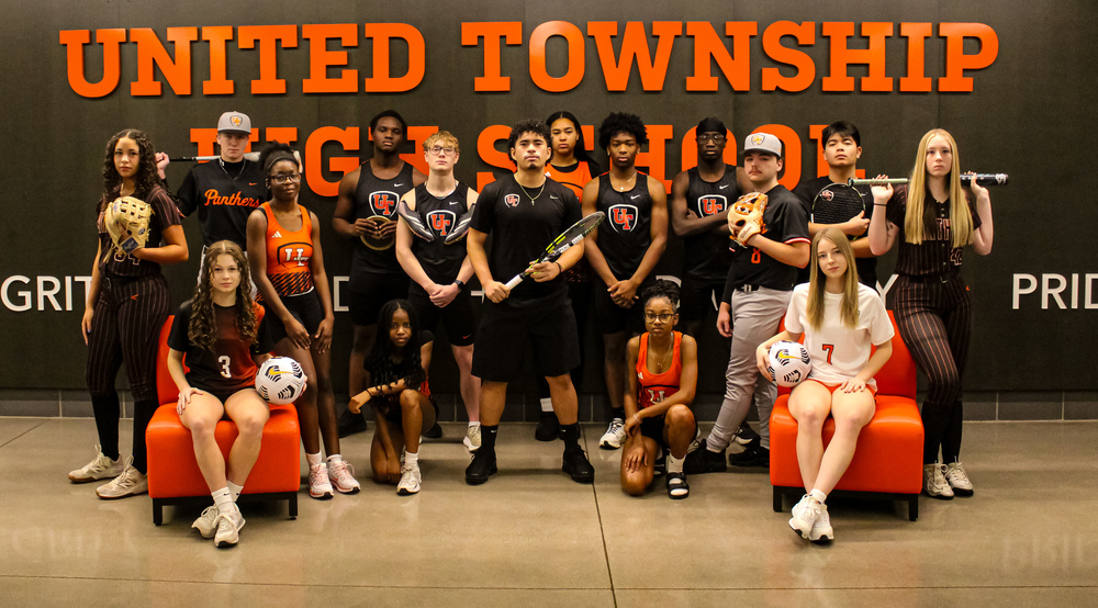 Spring sport athlete picture for boys and girls. Sports include softball, baseball, girls soccer, track and field , boys tennis.