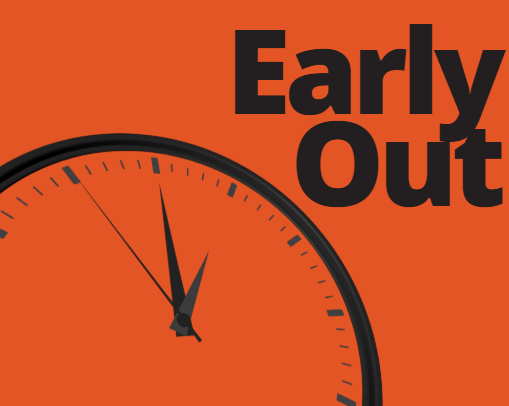 Image with clock set to 1pm to advertise the early out.