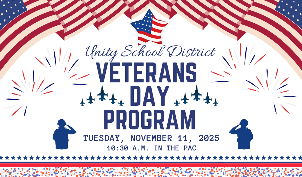Veterans Day Program Tuesday, November 11, 2025 at 10:30 AM in the PAC