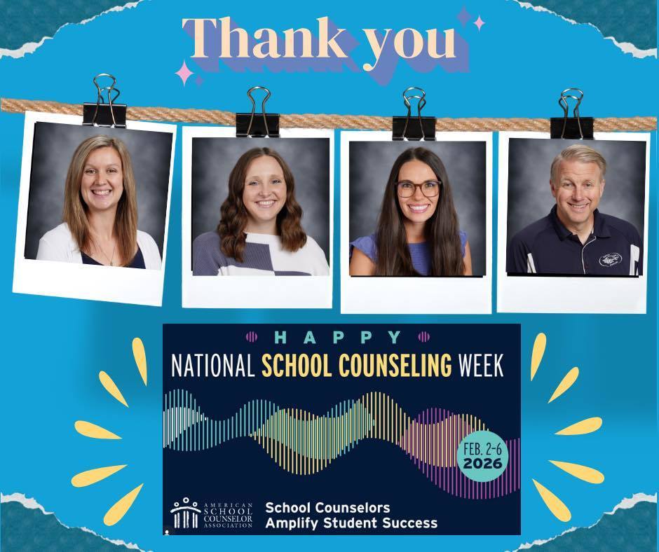 poster of four guidance counselors for National School Counseling Week 