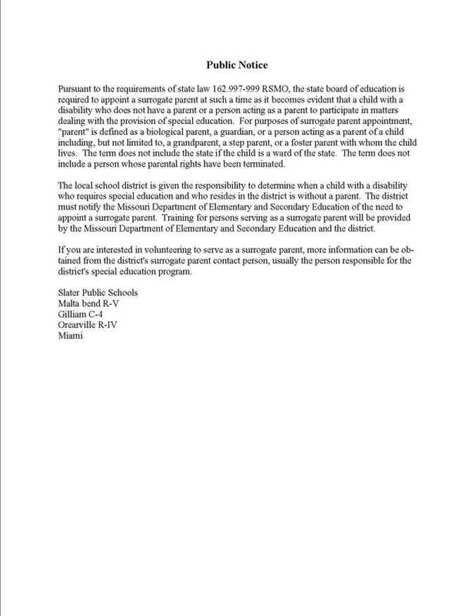 Documents Slater School District