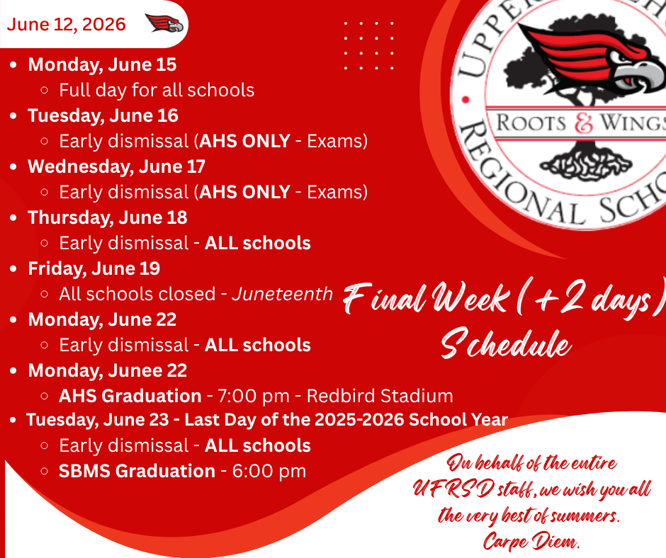 Final Week Calendar