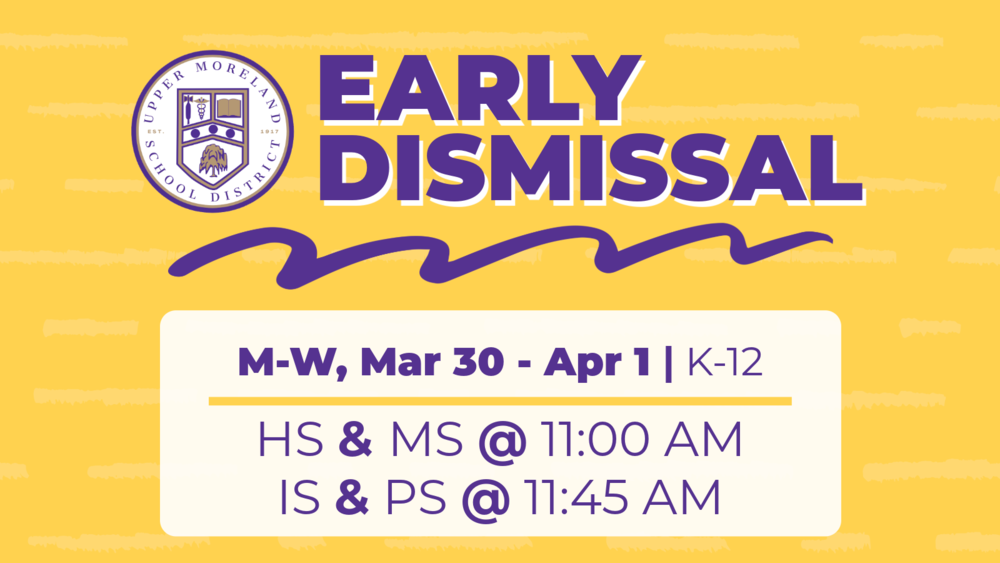 "Early dismissal announcement with school logo and dismissal details."