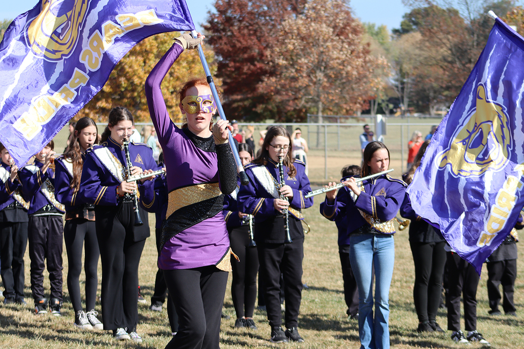 Color guard and band