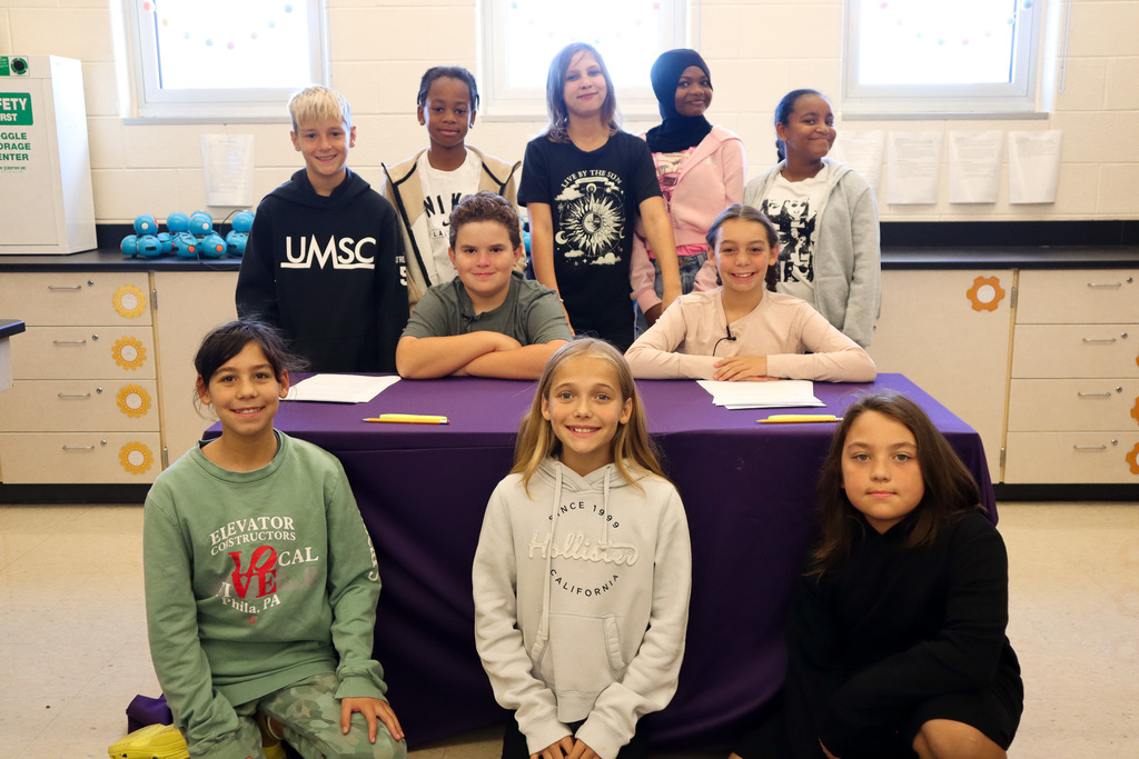 Group of all the students that have been working on the morning announcements