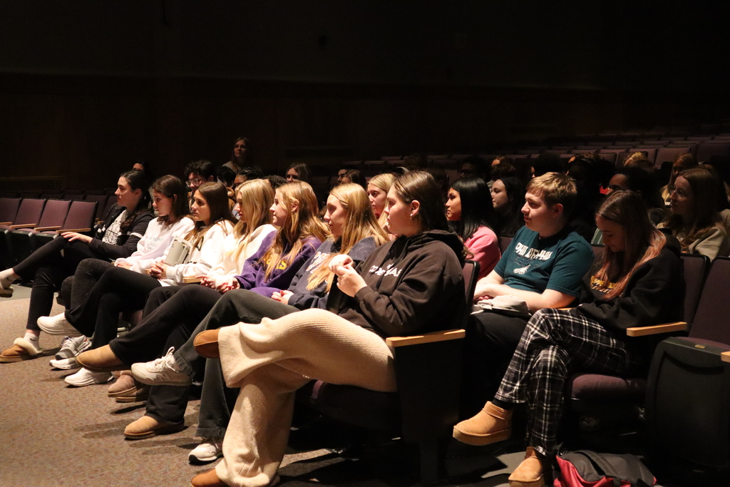UMHS Seniors sit in the audience and listen to the discussion