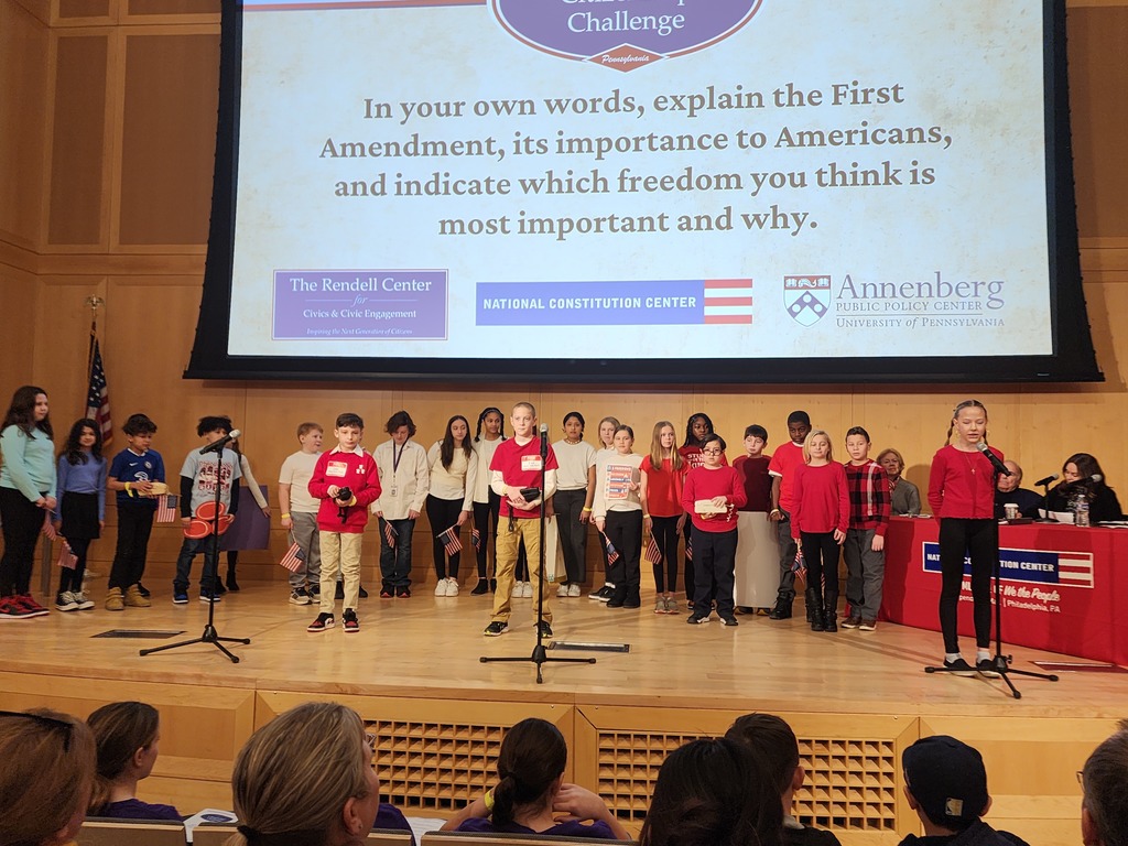 UMIS Students presenting their essay at the Constitution Center