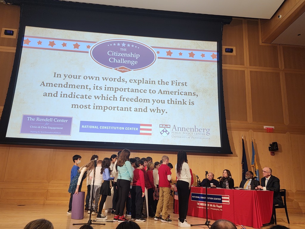 UMIS Students answering the judges' questions at the Constitution Center