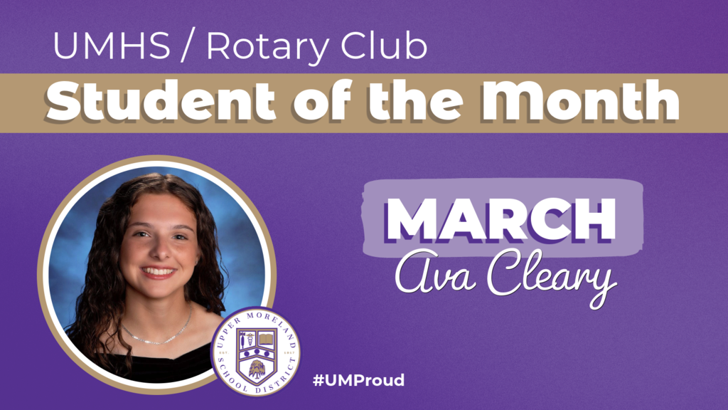 UMHS/Rotary Club Student of the Month: March: Ava Cleary
