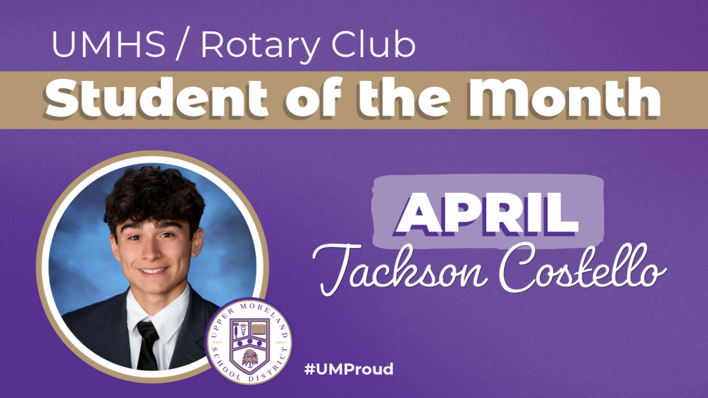 UMHS Rotary Club Student of the Month April Jackson Costello