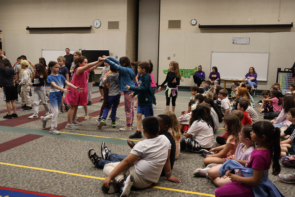 2nd-graders performing their dance