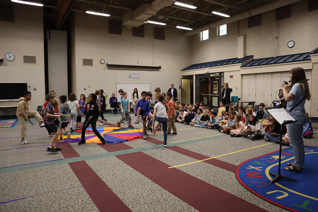 2nd-graders performing their dance