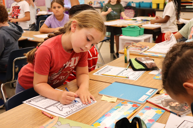 Third Grade students working on Constitution Day work