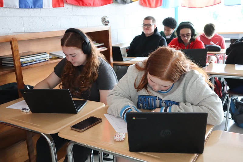 Students work independently on their assignment