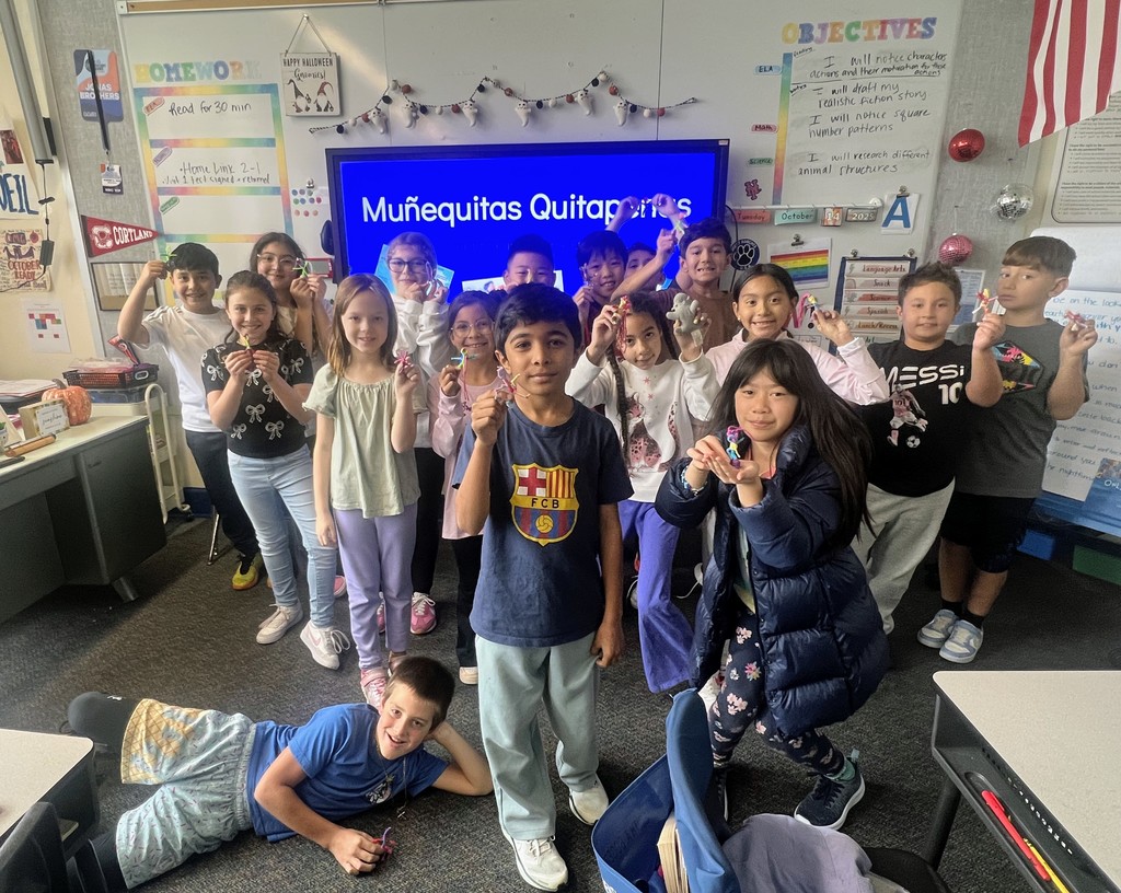 Ms. Weil's 4th grade class showing off their worry dolls!