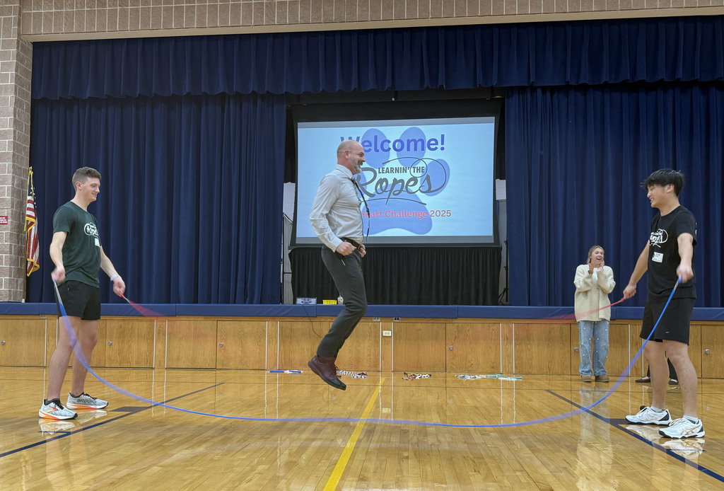 Mr. Edwards, along with other teachers, participated in some double dutch!