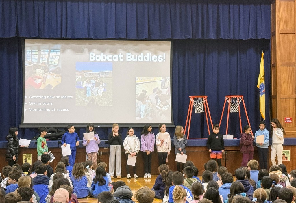 Bobcat Buddies club presented about different things they have participated in this year.