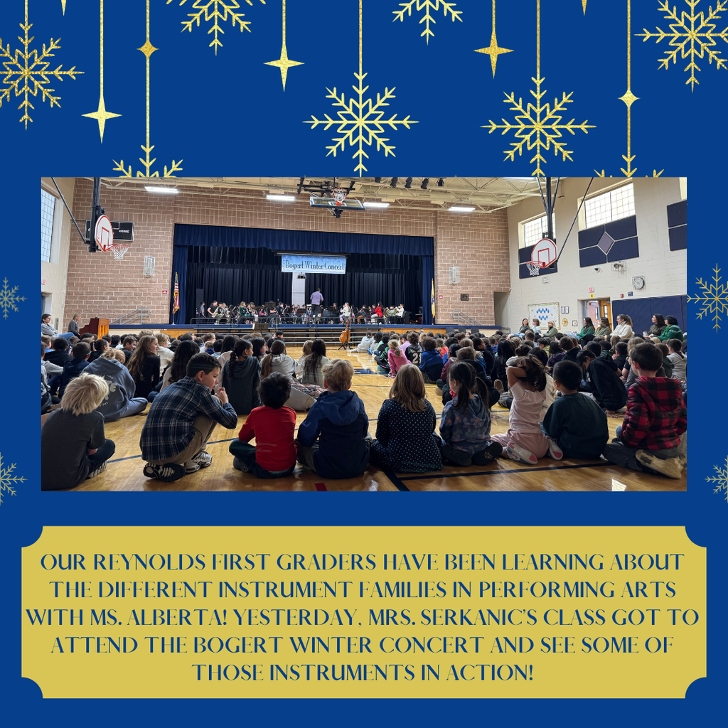 First Grade students enjoying the Bogert Winter Concert!