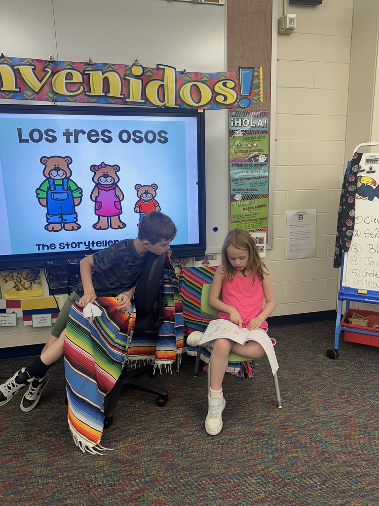 Bogert and Reynolds students sharing work they created in Spanish class
