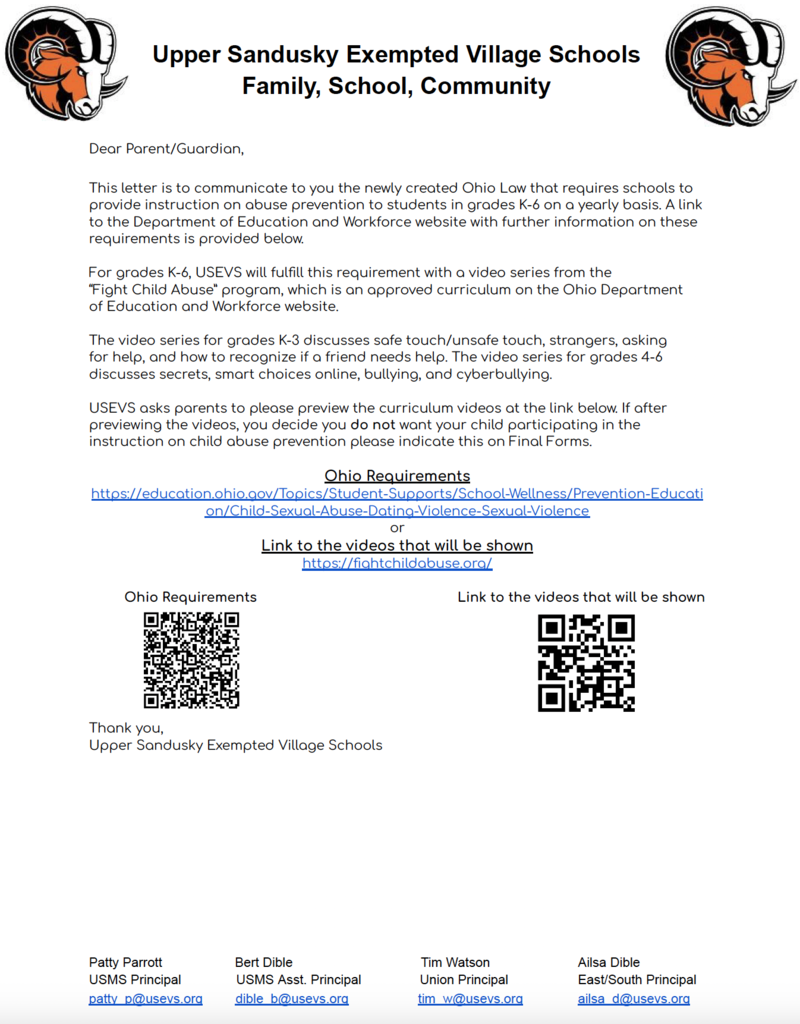 child abuse letter