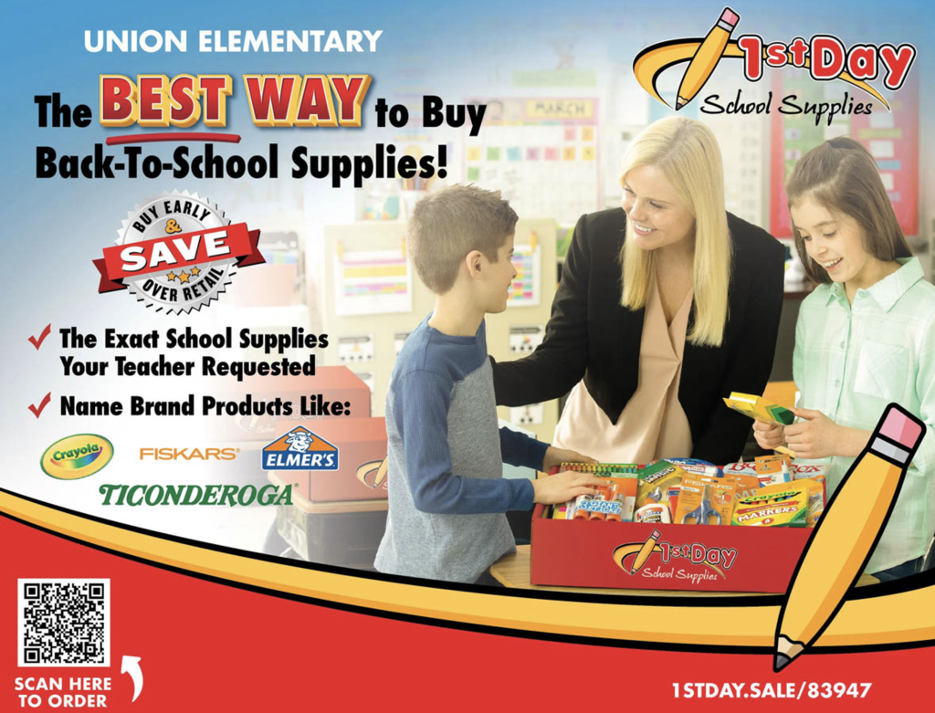 1st day school supplies