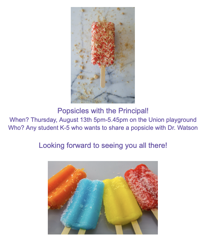 Popsicles with the principal